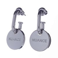 Серьги Nuance, с подвеской в форме диска, NFN-23.03-010 серебристый