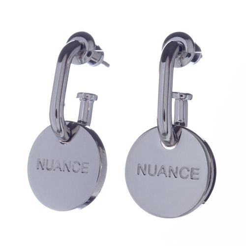 Серьги Nuance, с подвеской в форме диска, NFN-23.03-010 серебристый