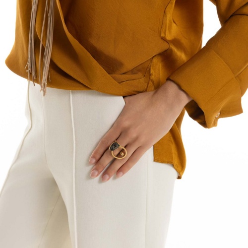 Кольцо Katerina Vassou, Reverb, с друзой агата, KV26.1-406079GBLACK черный фото 2