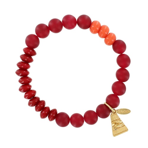 Браслет TARATATA, Glam Rock, стрейч, со стеклянными бусинами, TT-H23-08307-203 красный фото 2