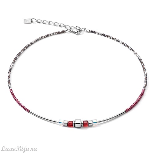 Колье Coeur de Lion Frontline Silver-Red 5042/10-0300