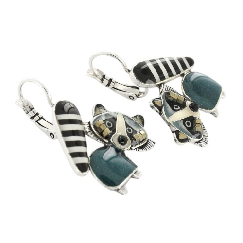 Серьги TARATATA, Raton lover, цветная смола, бусины, слюдяная пудра, TT-T25-03710-104 серый фото 2