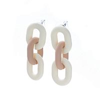 Серьги Moon Paris, Lorian, с цветными звеньями из каучука, ML-22.02-009 бежевый