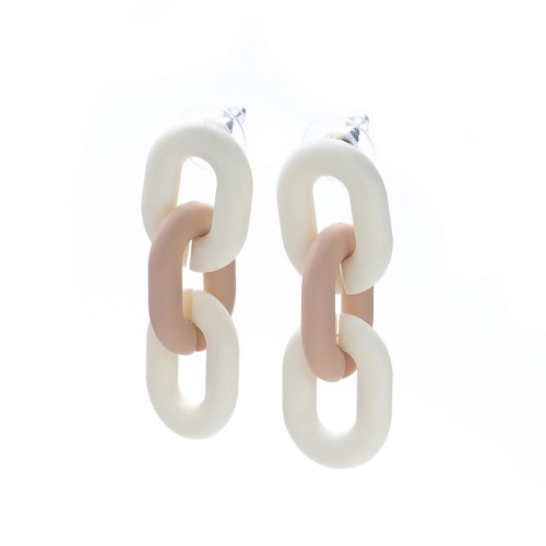 Серьги Moon Paris, Lorian, с цветными звеньями из каучука, ML-22.02-009 бежевый