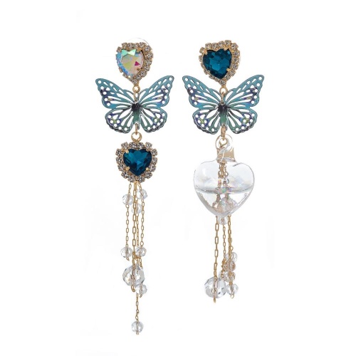 Серьги Moon Paris, Ringo Queen, асимметричные, кристаллы, бабочка, MRQ-24.05-002 золотистый