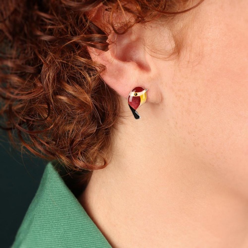 Серьги TARATATA, Fabuleuse, с цветной смолой и узорами, TT-W25-01902-103 красный фото 2