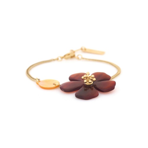 Браслет Nature Bijoux, Hibiscus, с перламутром и цветком из рога, NB25.1-13-44080 красный