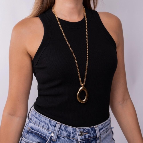 Колье Tucco, Mistral, с подвеской в форме овала, TC-TMC130 золотистый фото 3