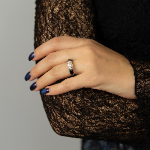 Кольцо Lanzerotti, Pianoforte, стрейч,жемчуг, турмалин, оникс, кристалл, LZ-26.01-028 черный фото 2