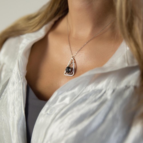 Колье Catherine Bijoux, Half moon, с кристаллом, CB25.1-5352AS серебристый фото 5