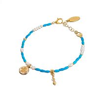 Браслет Lanzerotti, Marino, с жемчугом, бирюзой и перламутром, LZ-25.06-134 голубой