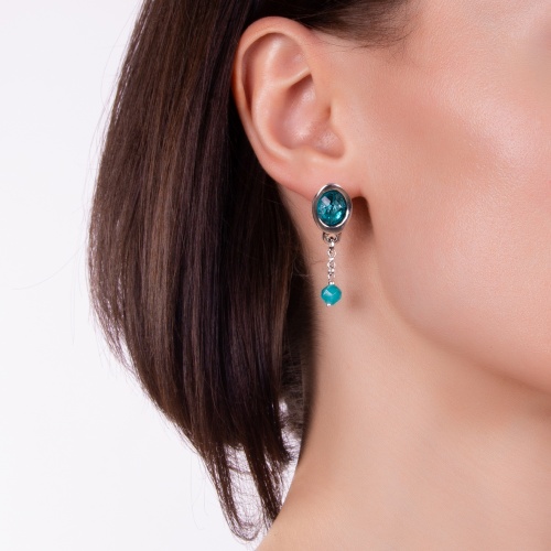 Серьги Lanzerotti, Atlantide, с муранским стеклом и агатом, LZ-23.03-072 бирюзовый фото 3