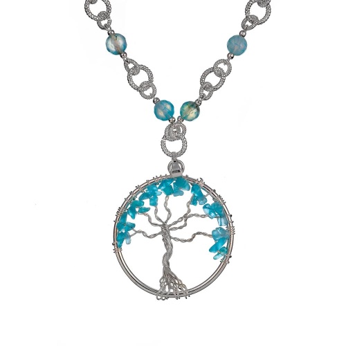 Колье Lanzerotti, Marino, агат, аквамариновый кулон-дерево жизни, LZ-25.06-160 голубой фото 2