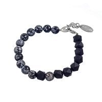 Браслет Lanzerotti, Pianoforte, оникс, снежный обсидиан, лава, LZ-26.01-013 черный