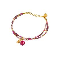 Браслет Lanzerotti, Erbario, гранат, жемчуг, гематит, кристалл, роза, LZ-26.02-045 бордовый