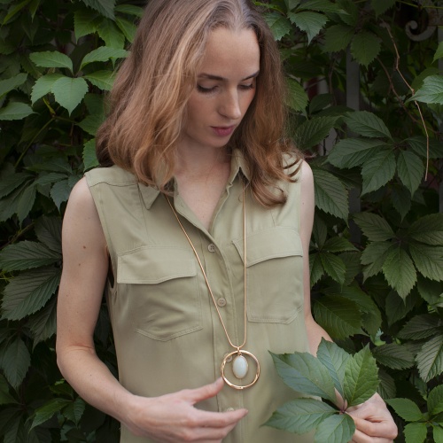 Колье Fiore Luna BLUE SKY AGATE, LN5143 BL/G фото 4