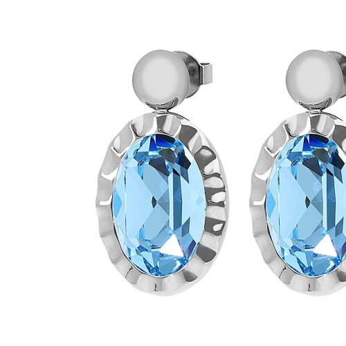 Серьги Qudo TIVOLA UNICA big (S/P) Aquamarine 2,65cm, 332027 фото 8