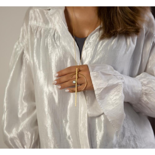 Колье Catherine Bijoux, Half moon, с кристаллом, CB25.1-5355AG мятный фото 5