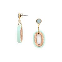 Серьги Nature Bijoux, Mississippi, с амазонитом, деревом и цветной эмалью, NB25.1-12-79961 бирюзовый