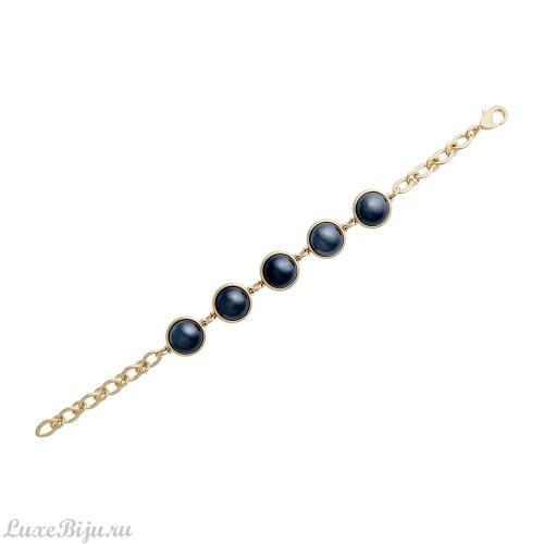 Классический браслет Pearl Black Agate C1362.4 BW/G