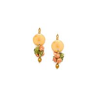 Серьги Nature Bijoux, Connemara, жемчуг, перидот, яшма, кокос, NB23.1-12-78142 бежевый