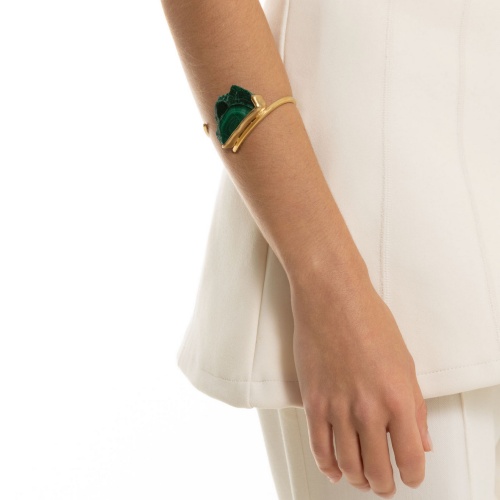 Браслет Katerina Vassou, Soprano, кафф с малахитом, KV26.1-406243G зеленый фото 2