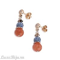 Серьги Coeur de Lion Aqua-Orange, *4864/21-2002