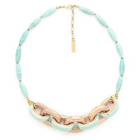 Колье Nature Bijoux, Mississippi, с амазонитом, деревом и цветной эмалью, NB25.1-15-43373 бирюзовый