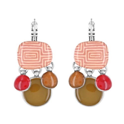 Серьги TARATATA, Etincelle, смола, слюдяной порошок, золотая краска, TT-W25-08779-105 розовый