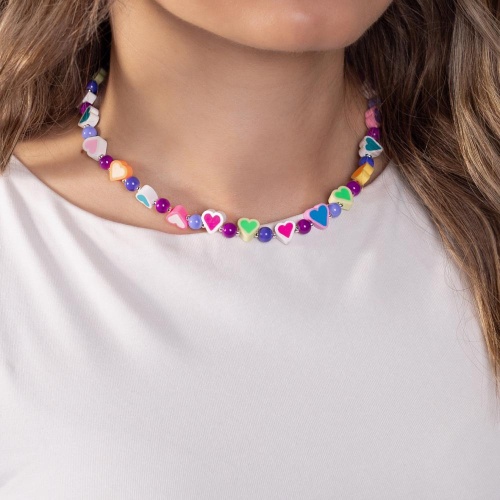 Колье Lanzerotti, Hello babe!, с полимерными бусинами в форме сердца, LZ-25.07-210 сиреневый фото 3