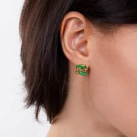 Серьги Moon Paris, с цветной эмалью, Mo-22.10-086 зеленый