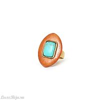 Кольцо Nature Bijoux, Boreal, разъемное, с деревом сибукао и говлитом, NB23.2-19-24940 бирюзовый