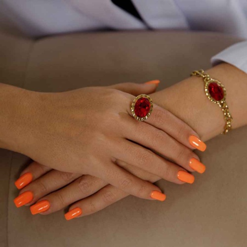 Кольцо Qudo TIVOLA UNICA big (G/P) Siam 56, 686729 фото 2