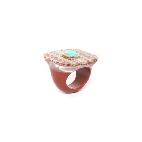 Кольцо Nature Bijoux, Dakota, с говлитом, яшмой и смолой, NB24.1-19-25155 коричневый, 18 фото 2