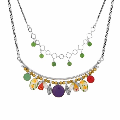 Колье TARATATA, Jonquille, смола, агат, гематит, слюдяный порошок, TT-W24-01102-10M серебристый фото 2