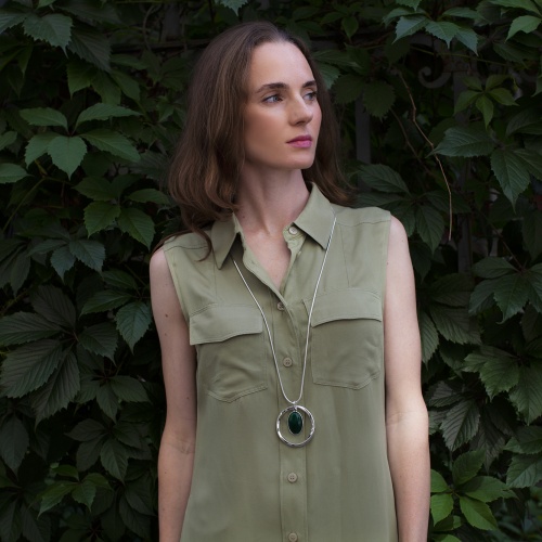 Колье Fiore Luna GREEN AGATE, LN5145 G/S фото 3