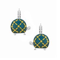 Серьги TARATATA, Galapagos, с цветной смолой и золотой краской, TT-E25-10795-107 зеленый