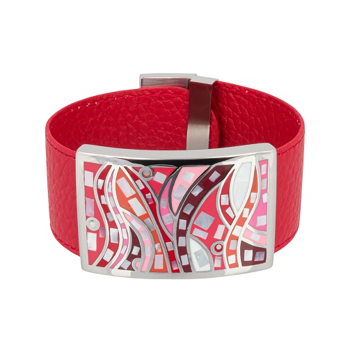 Браслет Fiore Luna на кожаном красном ремешке, CB00230-15 R/S фото 3