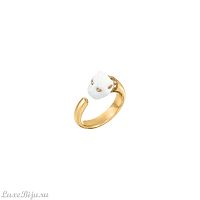 Кольцо Polina Firenze, незамкнутое, пантера, кристаллы, эмаль, PF26.1-AN4052 белый, 18,5