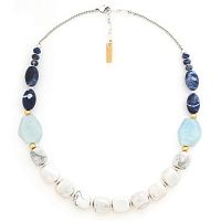 Колье Nature Bijoux, Arctique, с содалитом, говлитом и аквамарином, NB25.1-15-43412 синий