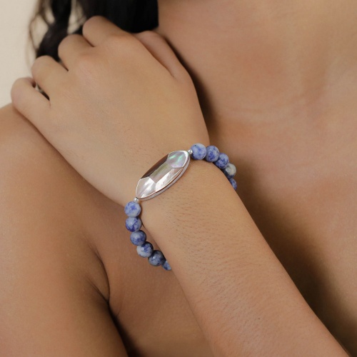 Браслет Nature Bijoux, Skala, стрейч, с содалитом и перламутром, NB26.1-13-44463 синий фото 3