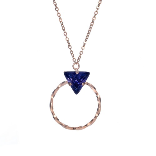 Колье Catherine Bijoux, The three sides of the triangle, с кристаллом, CB25.1-5307AGP фиолетовый фото 2