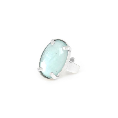 Кольцо Nature Bijoux, Gotborg, разъемное, с ракушкой Capiz в смоле, NB25.2-19-25921 голубой