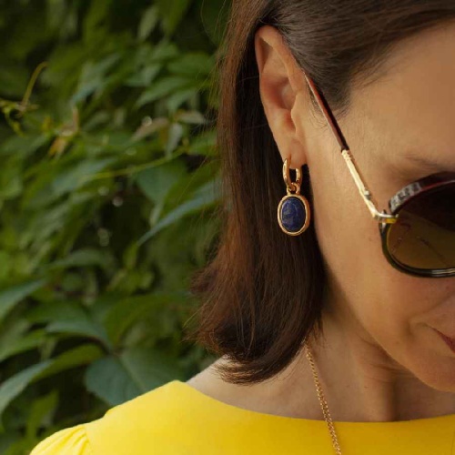 Серьги Fiore Luna NATURAL LAPIS, LE1200 BL/G фото 2