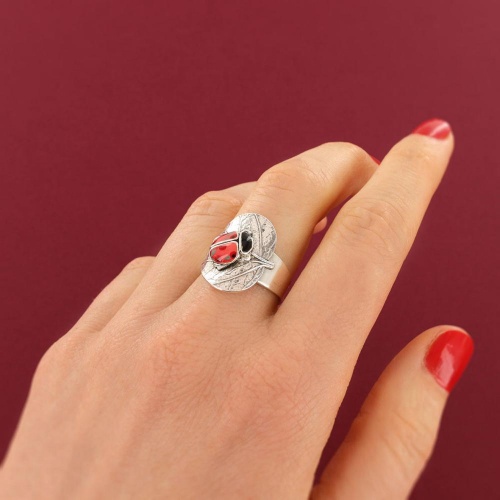 Кольцо TARATATA, Cox, разъемное, с цветной смолой, TT-T25-04403-103 красный фото 7