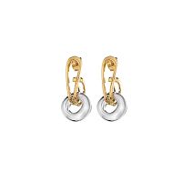 Серьги Moon Paris, Ringo, биколор, с подвеской-кольцом, MR-26.01-024 золотистый