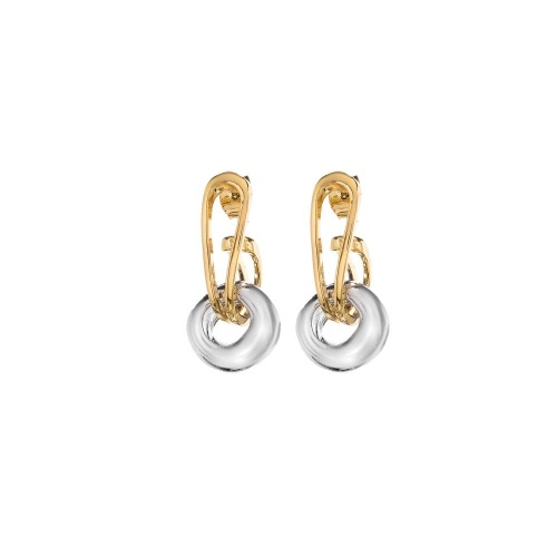 Серьги Moon Paris, Ringo, биколор, с подвеской-кольцом, MR-26.01-024 золотистый