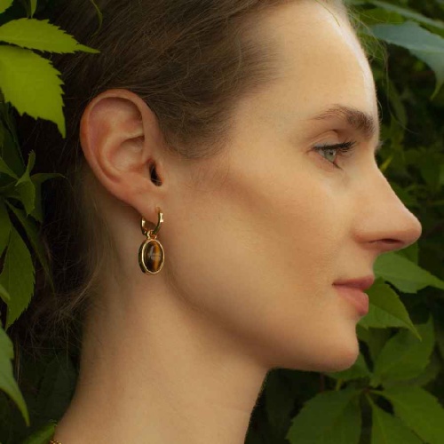 Серьги Fiore Luna TIGER EYE, LE1203 BR/G фото 2