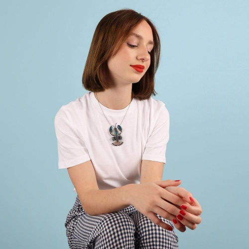 Колье TARATATA, Mr Lobster, с цветной смолой, бусинами и шнуром, TT-T24-04106-104 синий фото 8