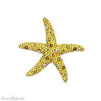 Брошь Moon Paris, Nord, морская звезда, с кристаллами, MoS-22.03-049 желтый